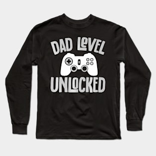 Mens Gamer Dad  Dad Level Unlocked Father's Day Long Sleeve T-Shirt